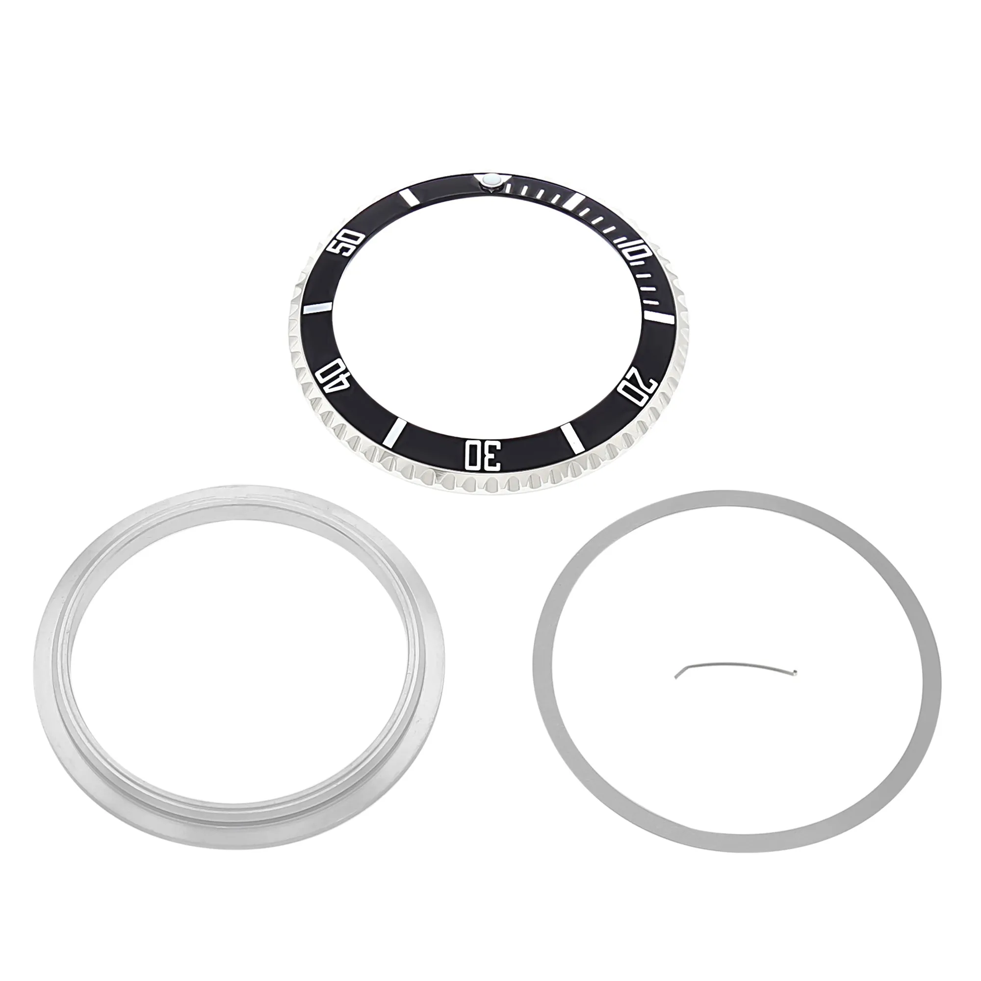 ROTATING BEZEL, INSERT, RETAINING FOR ROLEX SUBMARINER 16808, 16613 BLACK