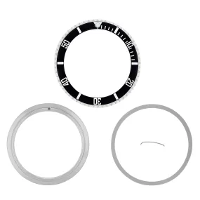ROTATING BEZEL, INSERT, RETAINING FOR ROLEX SUBMARINER 16808, 16613 BLACK