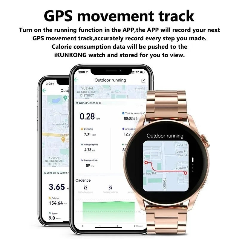 SACOSDING Smart Watch Women NFC Smart Bluetooth Call Sports GPS Track Smartwatch Men Heart Rate ECG PPG Smartwatch For Android