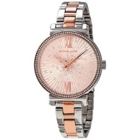 Sofie Quartz Crystal Rose Gold Dial Watch MK3972