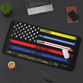 Solidarity Support Military, Police, Firefighter, Nurse, EMS, Dispatch Extended Gaming Mouse Pad  Desk Mat  - 3 Sizes