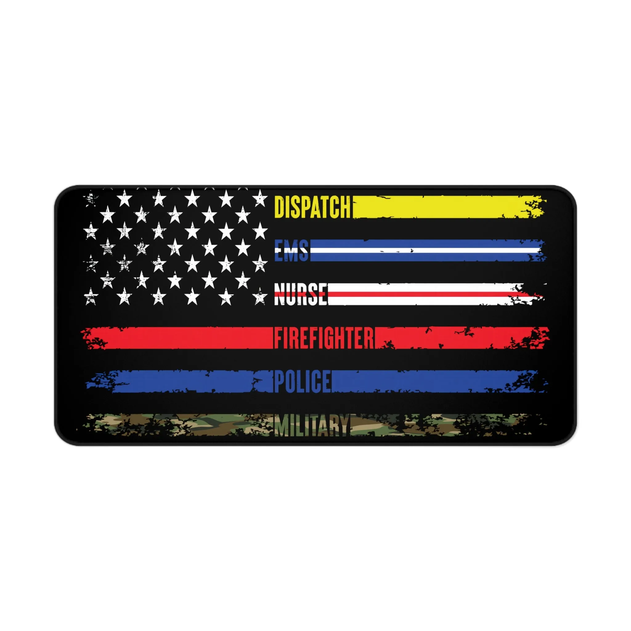 Solidarity Support Military, Police, Firefighter, Nurse, EMS, Dispatch Extended Gaming Mouse Pad  Desk Mat  - 3 Sizes