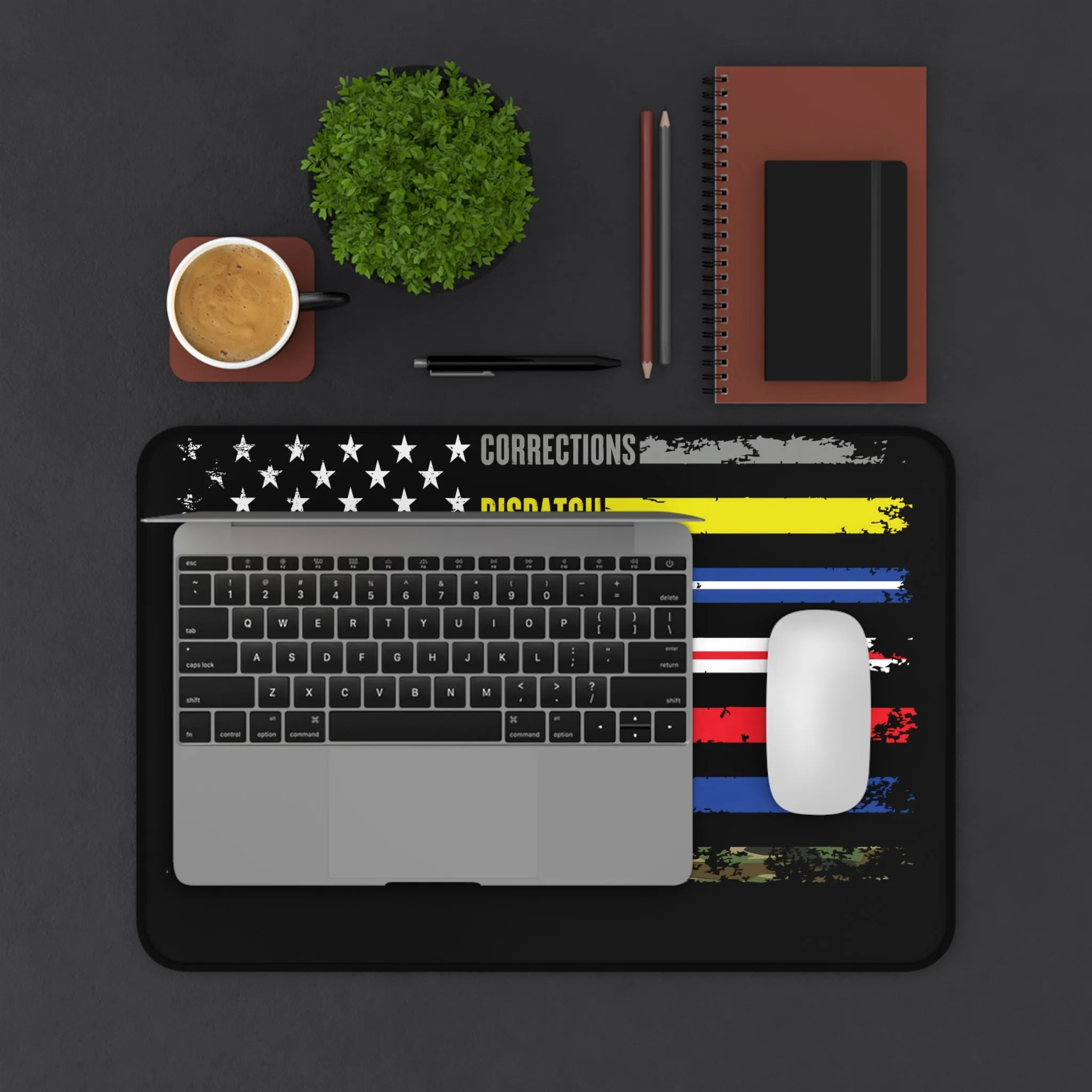 Solidarity Support Military, Police, Firefighter, Nurse, EMS, Dispatch Extended Gaming Mouse Pad  Desk Mat  - 3 Sizes