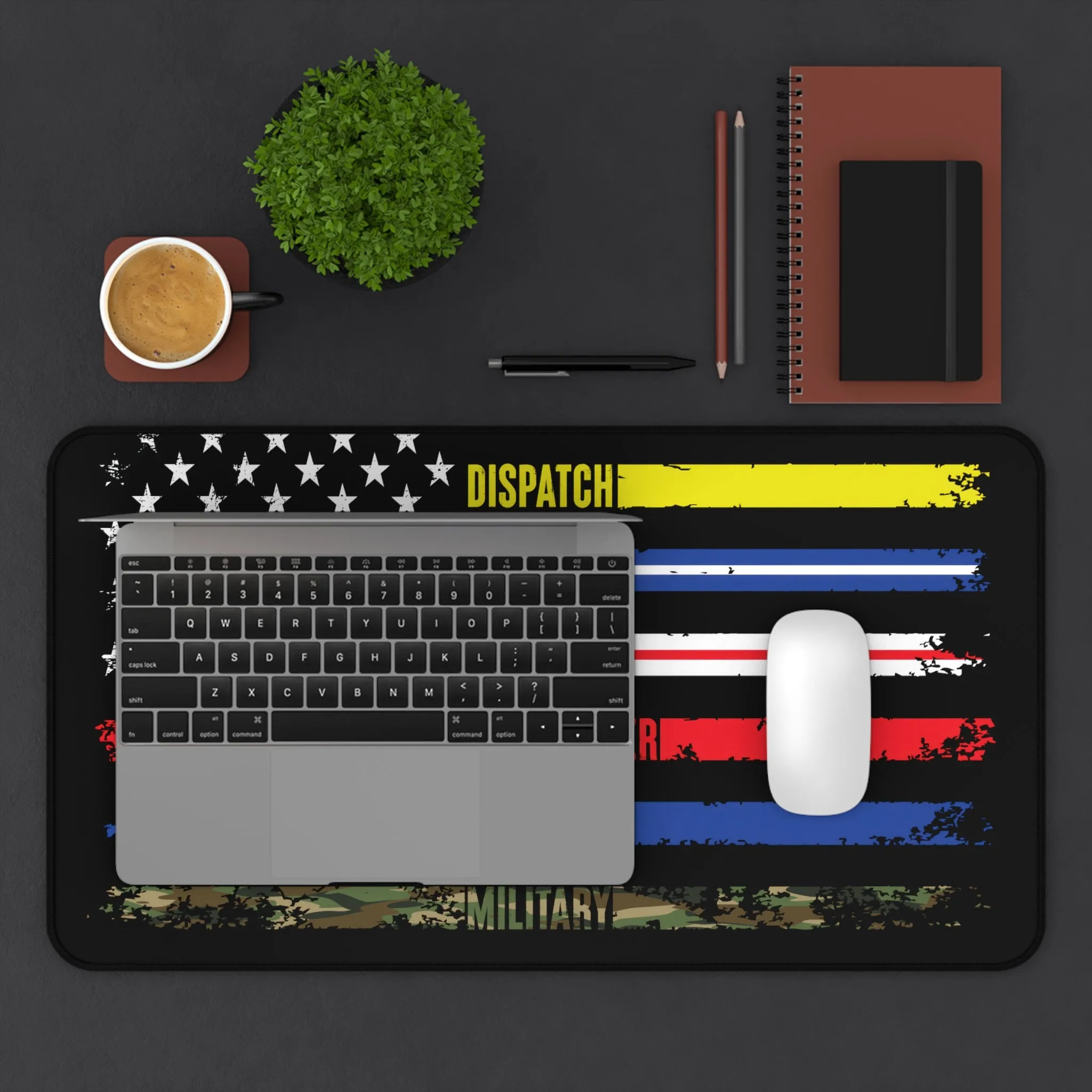 Solidarity Support Military, Police, Firefighter, Nurse, EMS, Dispatch Extended Gaming Mouse Pad  Desk Mat  - 3 Sizes