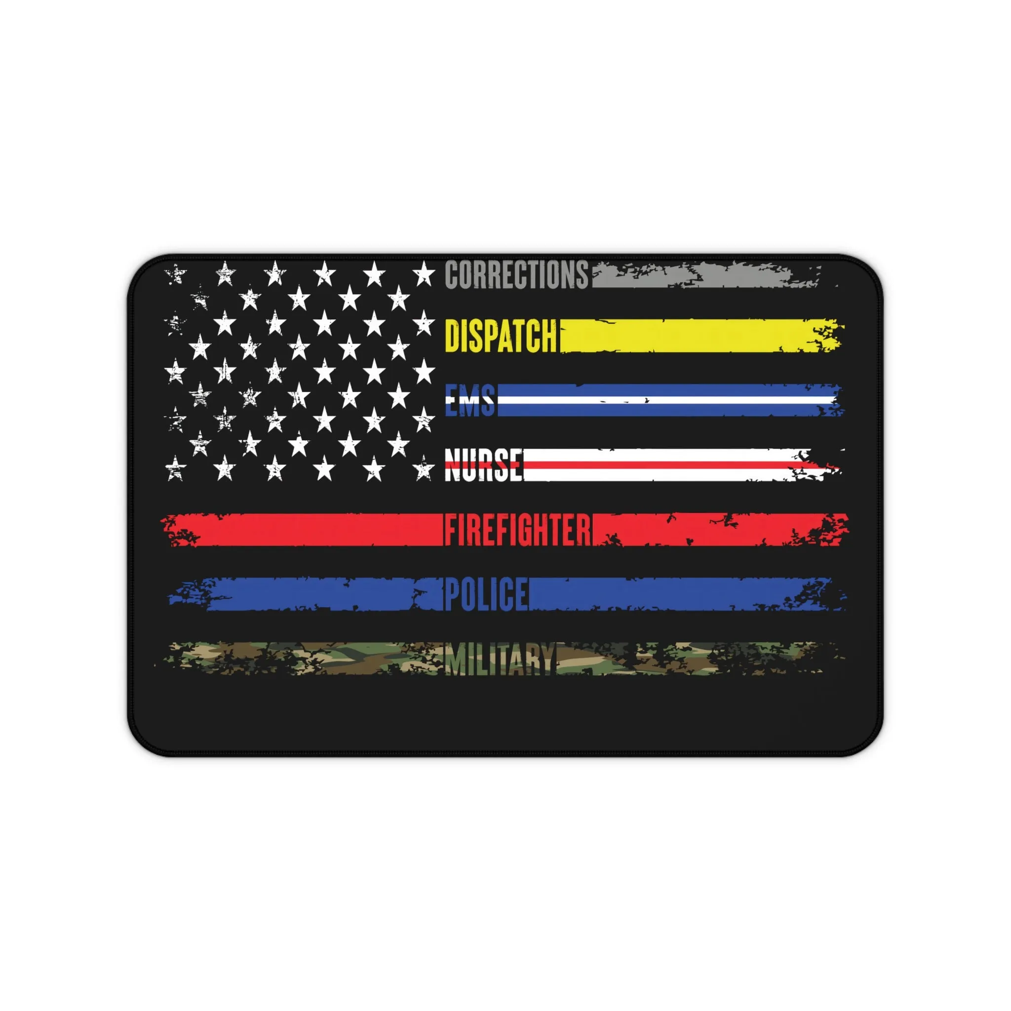 Solidarity Support Military, Police, Firefighter, Nurse, EMS, Dispatch Extended Gaming Mouse Pad  Desk Mat  - 3 Sizes