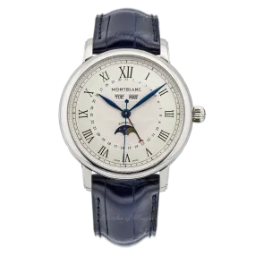 Stainless Steel 42mm Automatic Star Legacy Full Calendar Blue Alligator Strap  Watch