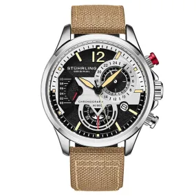Stuhrling Original Aviator Quartz Black Dial Men's Watch M13586