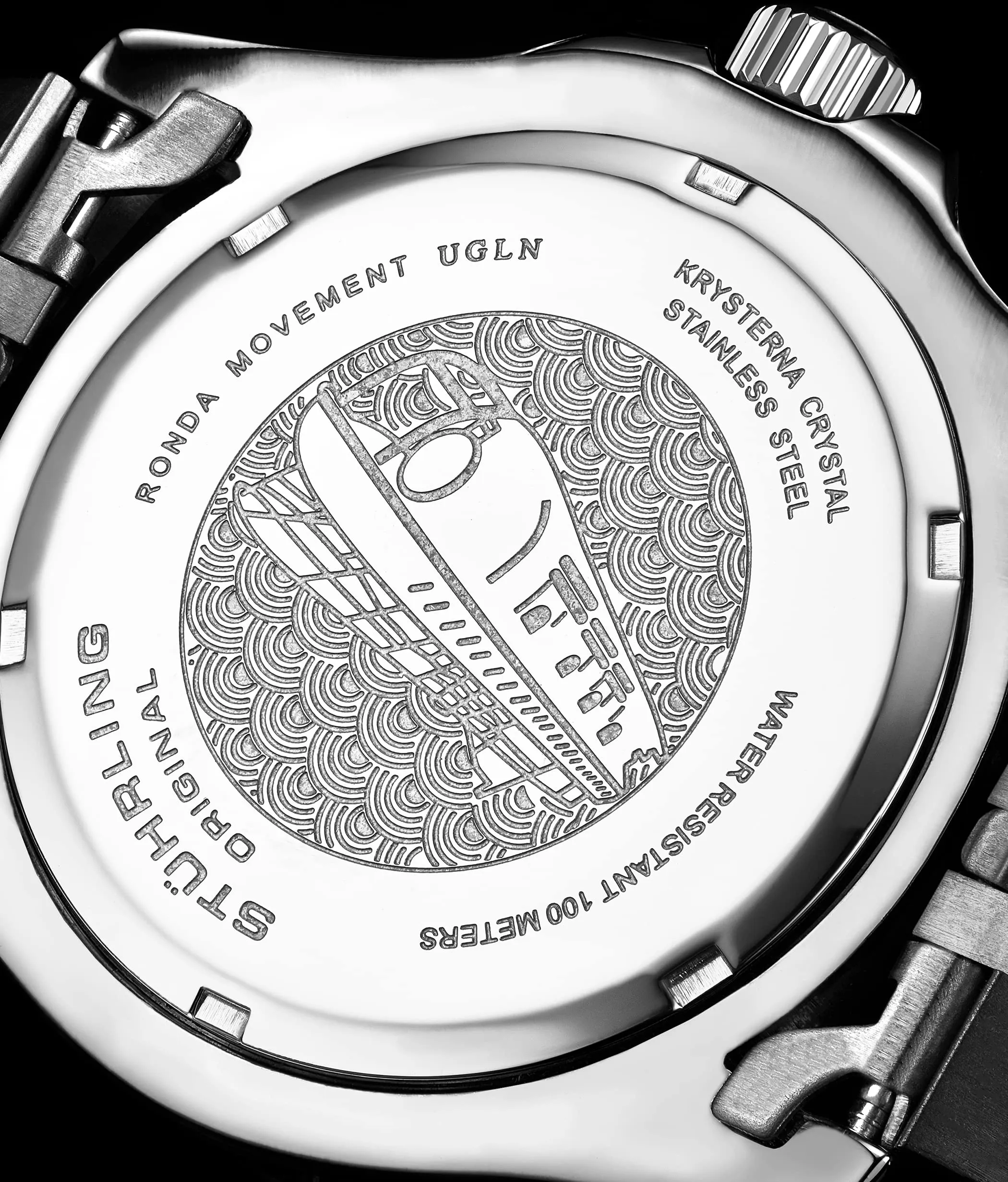 Stuhrling Original Mens Stainless Steel Jubilee Bracelet GMT Watch - Swiss Quartz, Dual Time, Quickset Date with Screw Down Crown, Water Resistant up to 10 ATM, Blue/Red