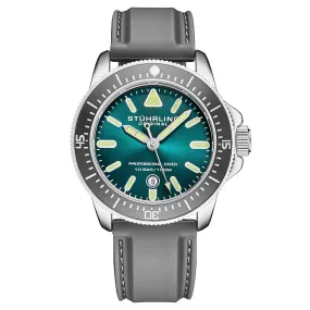 Stuhrling Original Mens Watch Blue Analog Watch Dial, Pro Sport Diver with Screw Down Crown and Water Resistant to 200M, Japanese Quartz Movement - Maritimer Watches for Men Collection