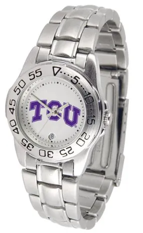 Texas Christian Horned Frogs Ladies Steel Band Sports Watch