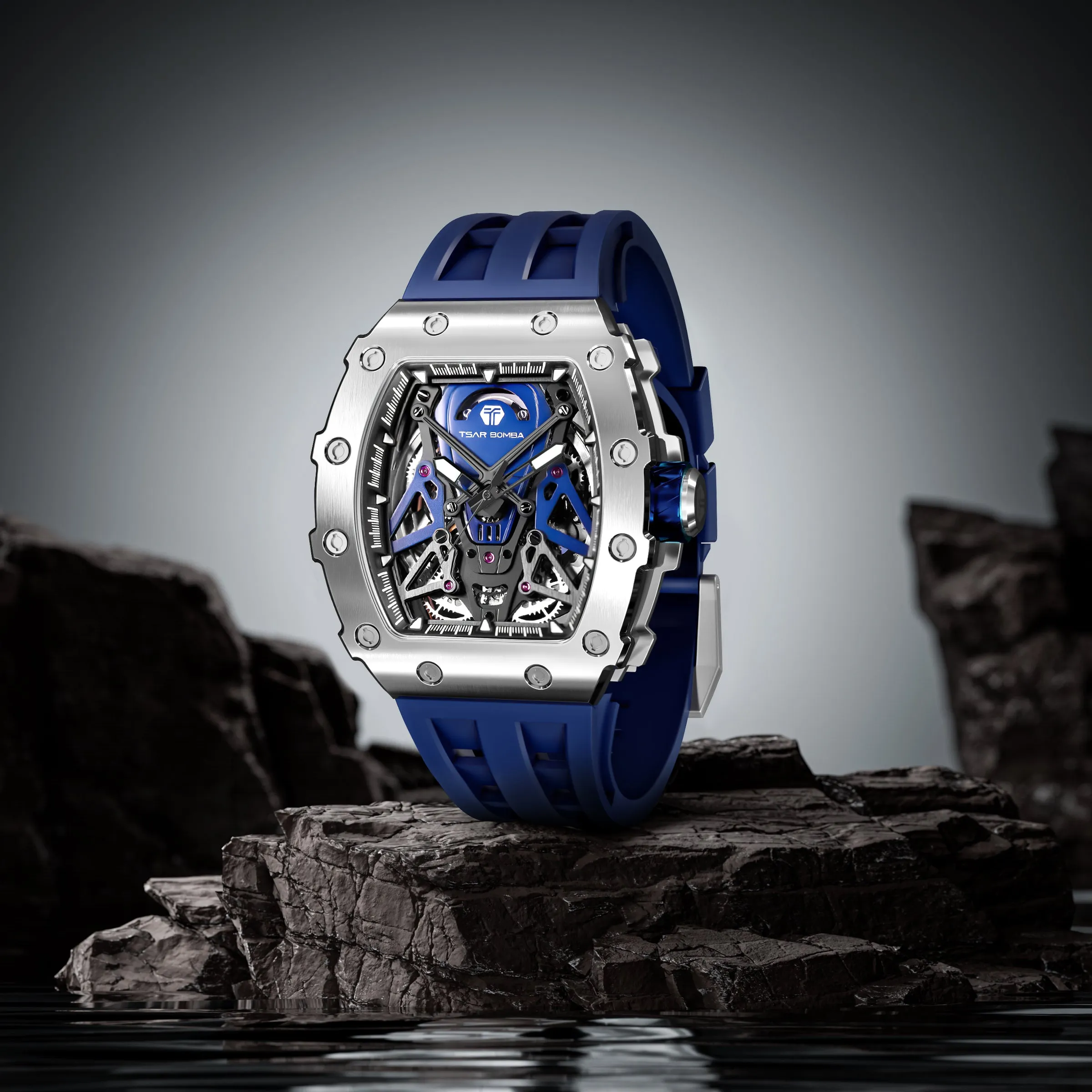 Tsar Bomba 43mm Blue Elemental Series Automatic Watch