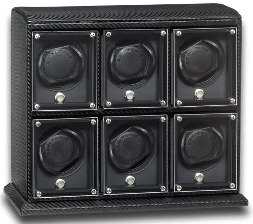 UNDERWOOD (LONDON) - EvO Carbon 6-Unit Watch Winder | UN9004/CF