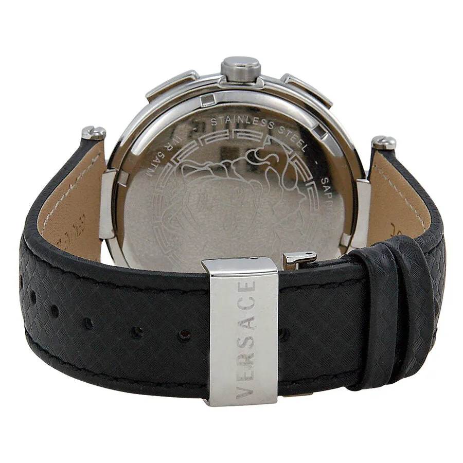 Versace Mystique Chronograph Black Dial Black Leather Watch I8C99D008-S009 IAC99D008-S009