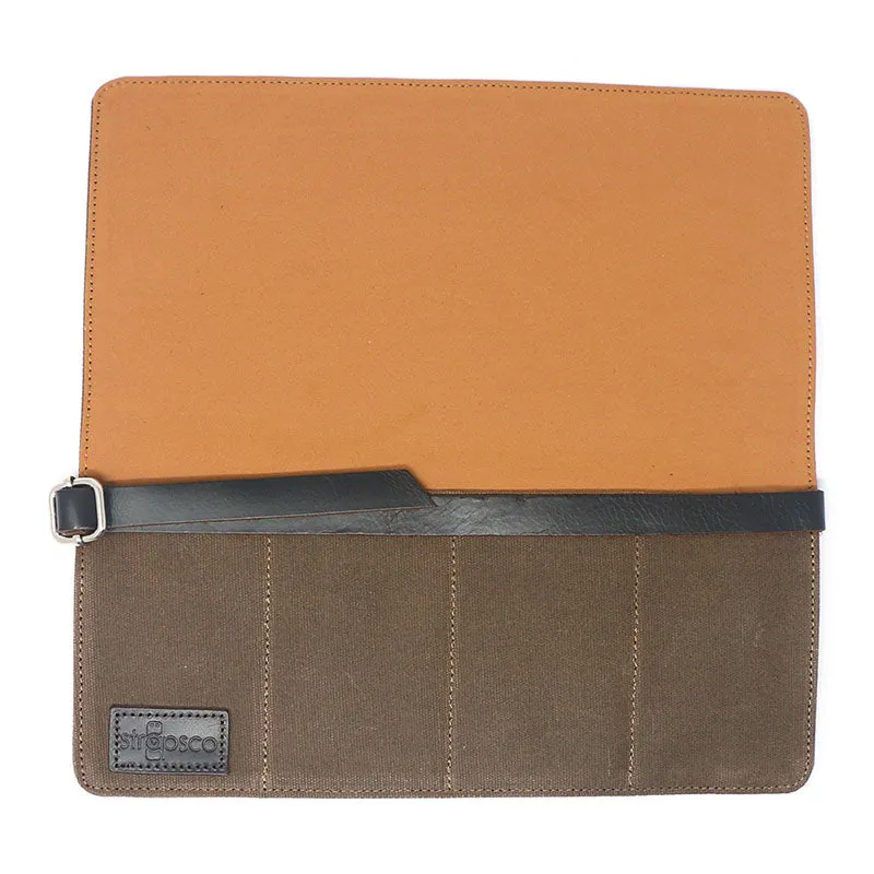 Waxed Canvas Watch Roll for 4 Watches