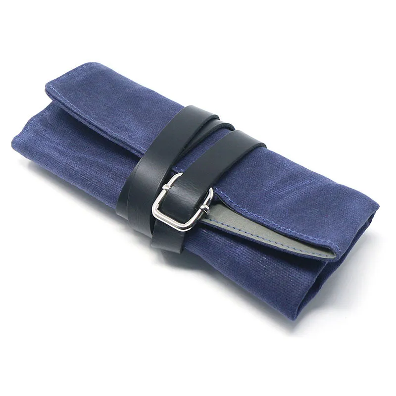 Waxed Canvas Watch Roll for 4 Watches