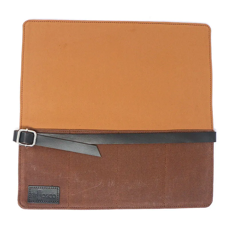 Waxed Canvas Watch Roll for 4 Watches