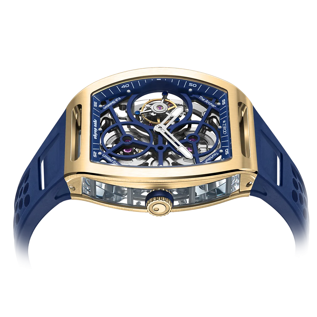 ZEROO T4 THE ARCHER FULL SKELETON TOURBILLONMANUAL TOURBILLON WATCH FOR GENTS - ZT004GBL